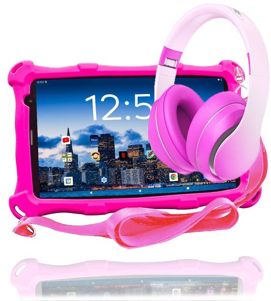 AngelTech Kinderpaket PRO MAX – Kindertablet + Kinderkopfhörer