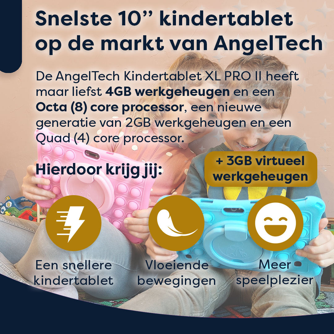 AngelTech OnderwegPakket XL PRO II - Kindertablet + Tablethouder