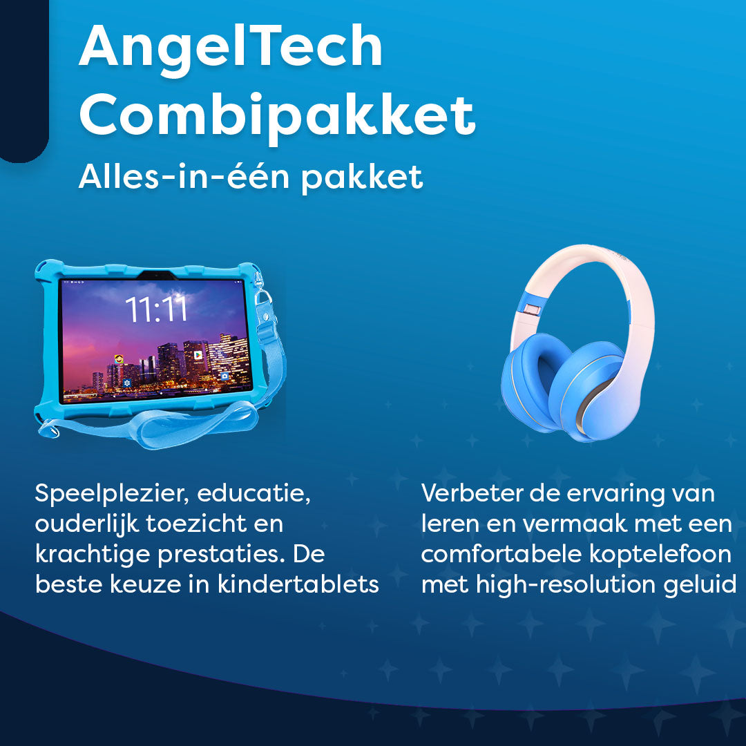 AngelTech Kinderpaket PRO II – Kindertablet + Kinderkopfhörer