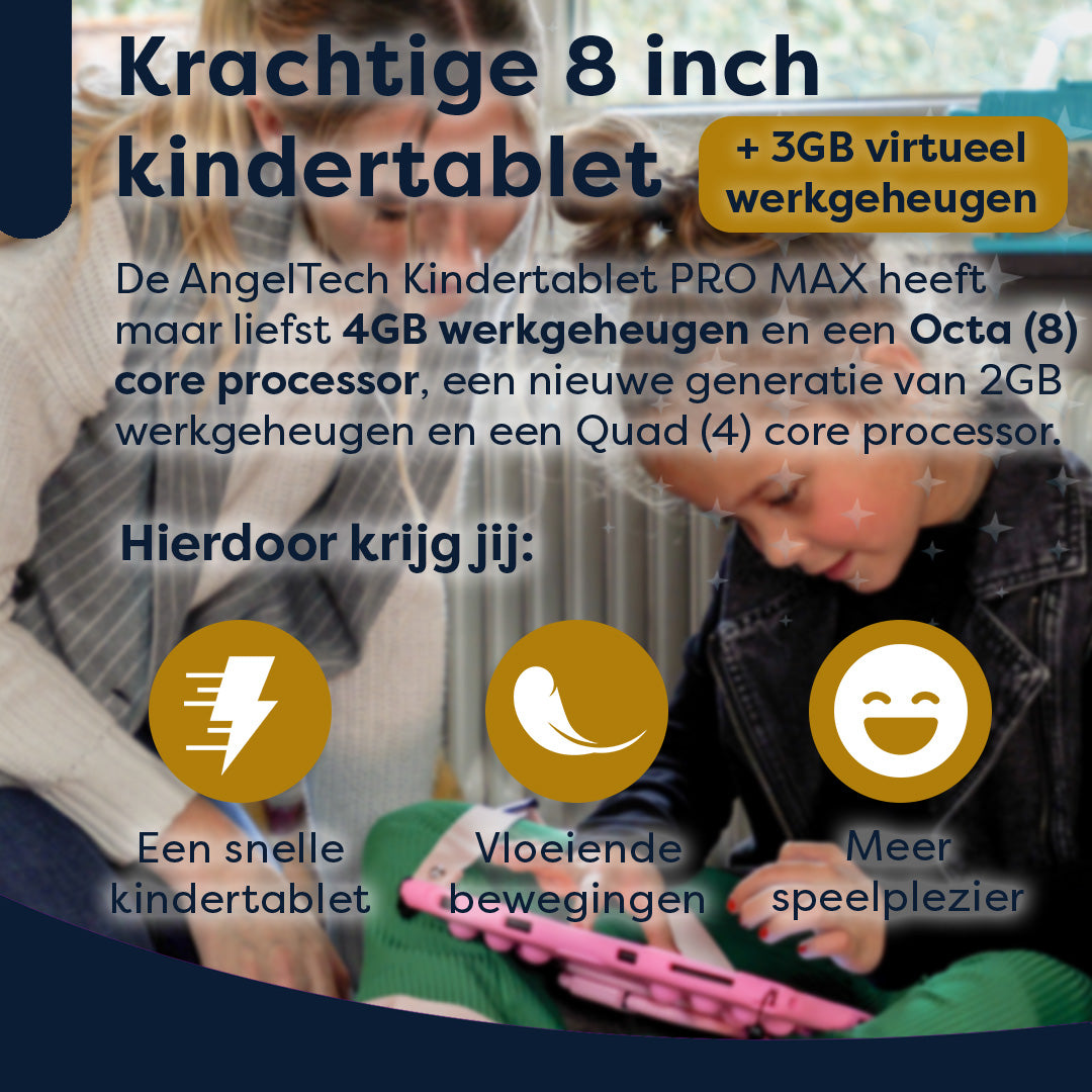 AngelTech OnderwegPakket PRO MAX - Kindertablet + Tablethouder