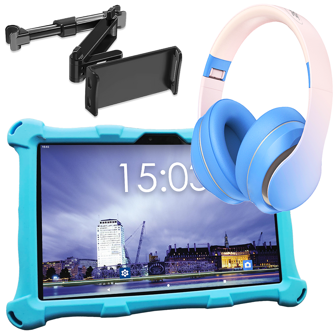 AngelTech OnderwegPakket XL - Kindertablet + Tablethouder