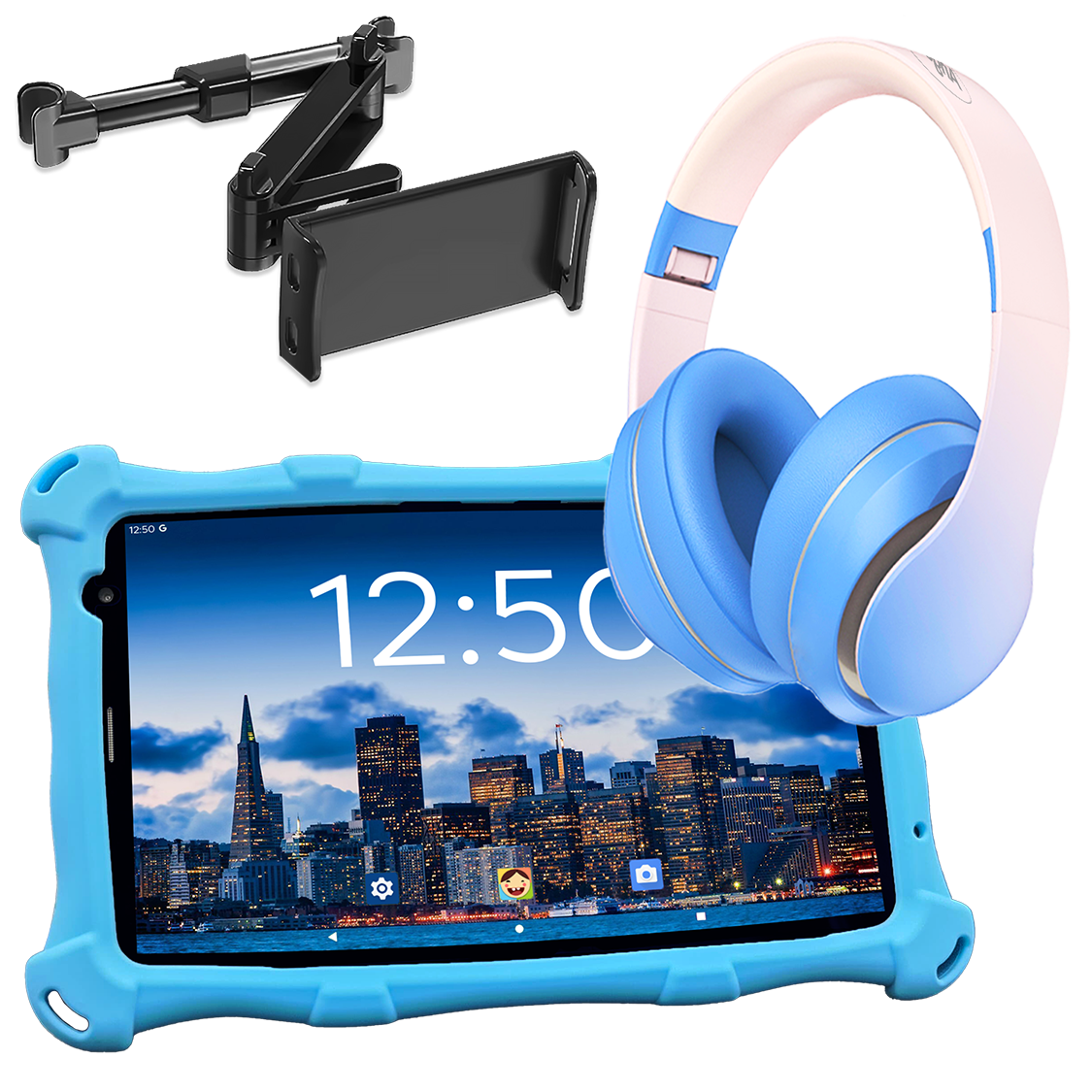 AngelTech OnderwegPakket PRO MAX - Kindertablet + Tablethouder