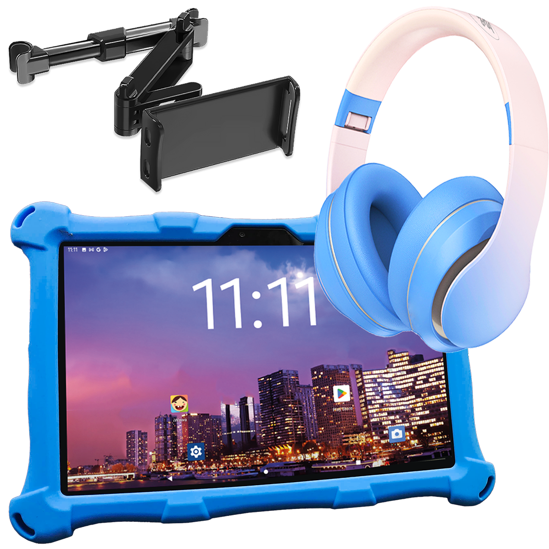 AngelTech OnderwegPakket XL PRO II - Kindertablet + Tablethouder