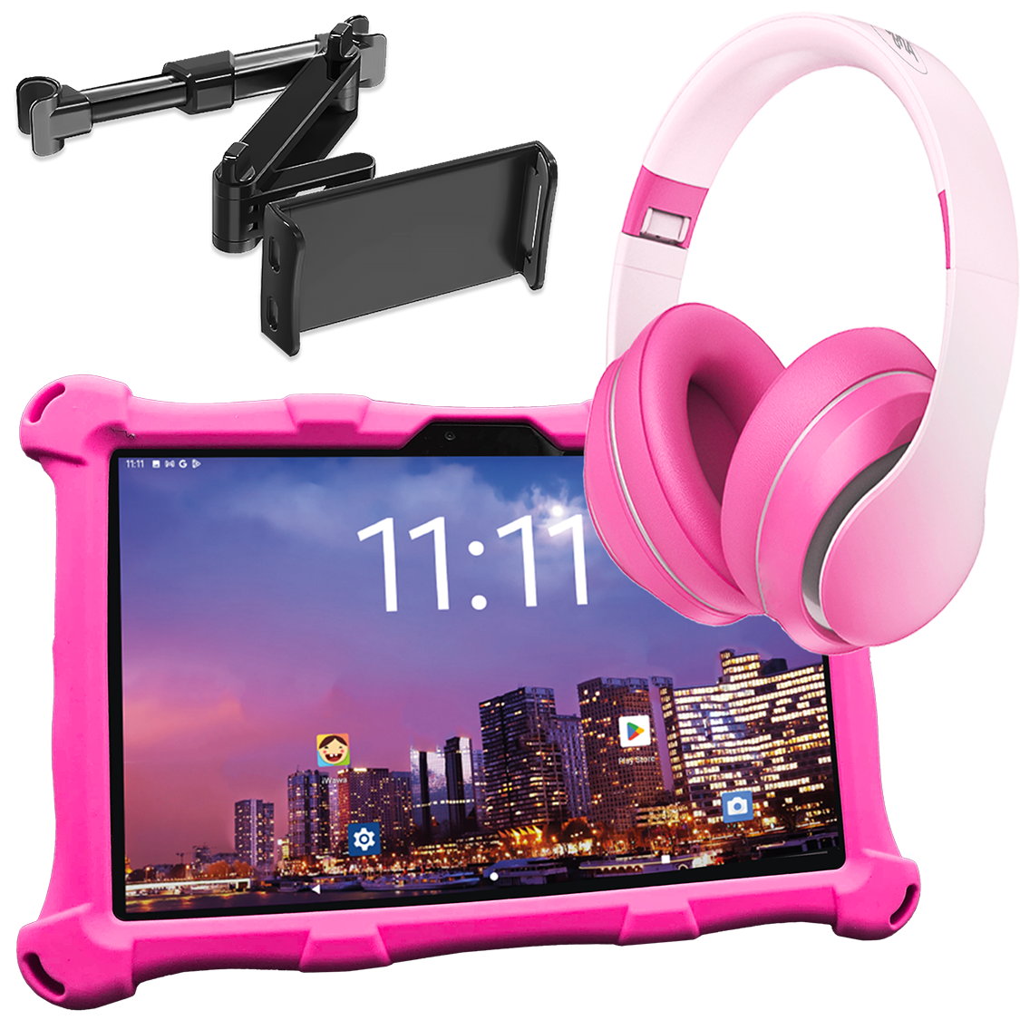 AngelTech OnderwegPakket XL PRO II - Kindertablet + Tablethouder