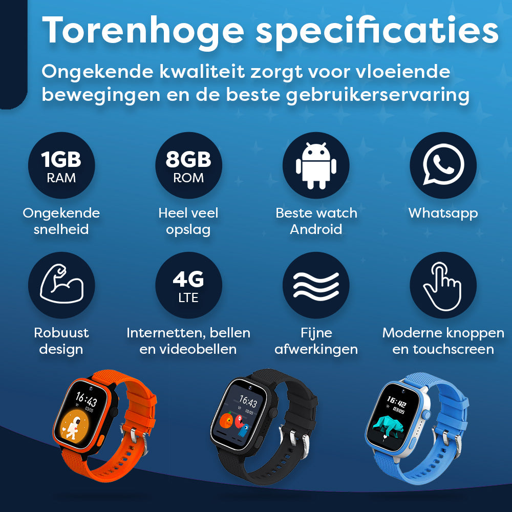 AngelTech Kinder SmartWatch Ultra Blauw