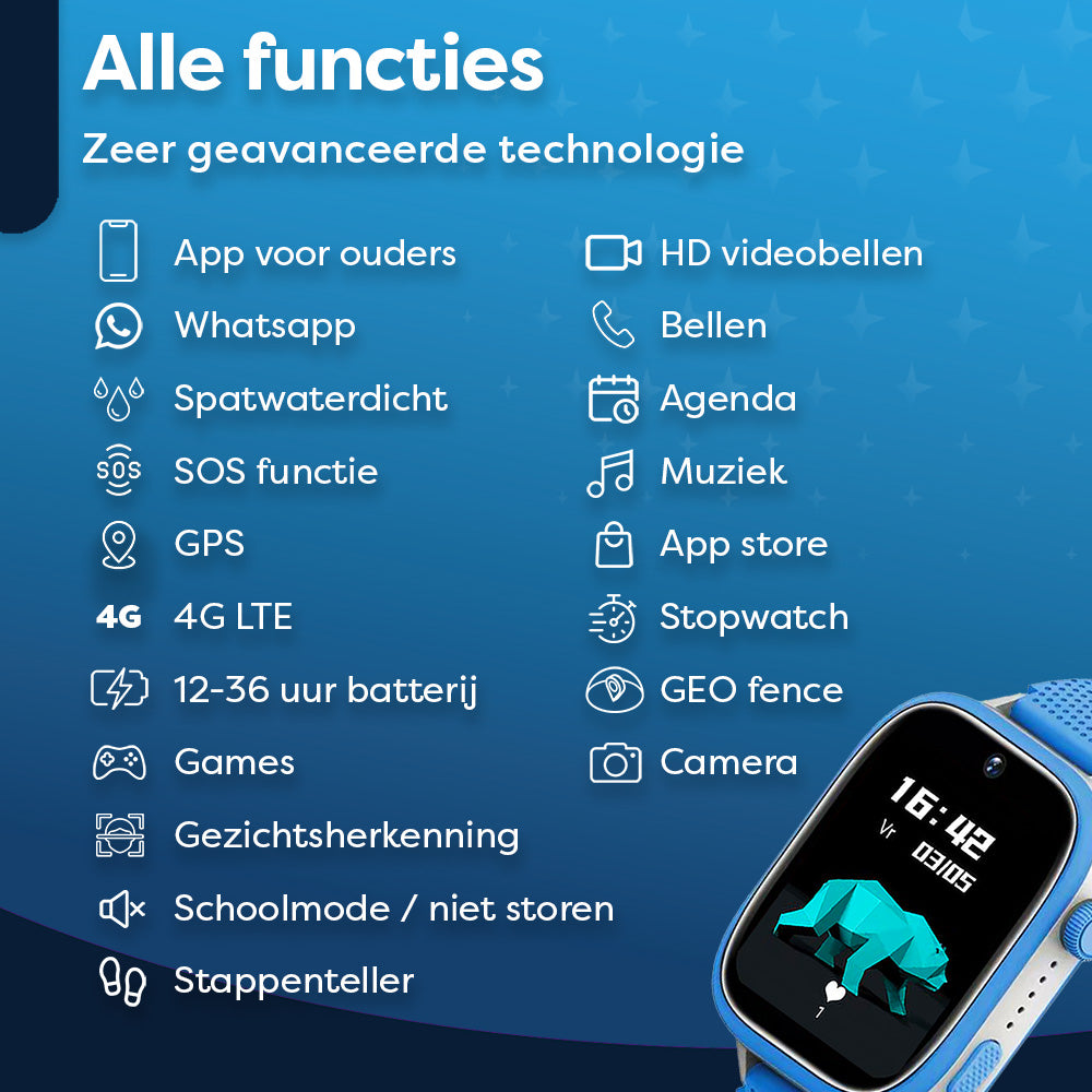 AngelTech Kinder SmartWatch Ultra Blauw