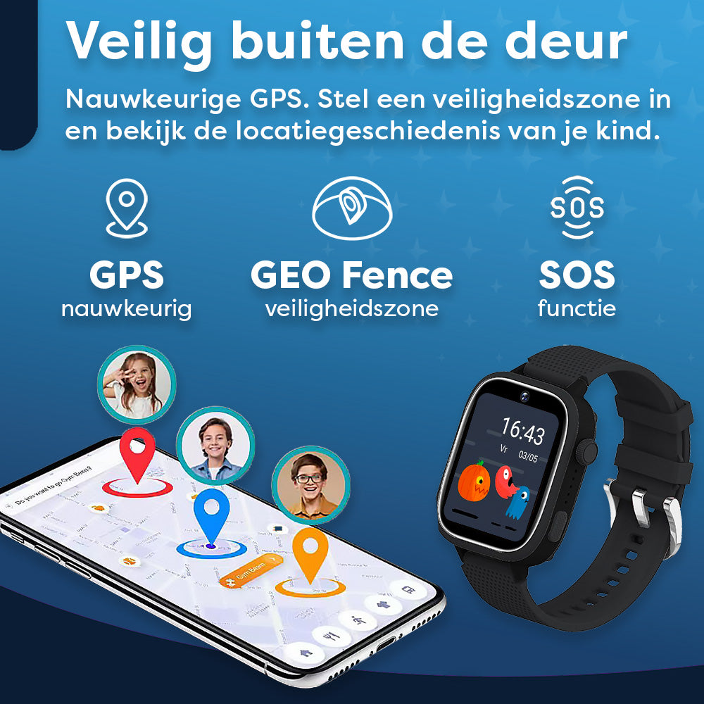 AngelTech Kinder SmartWatch Ultra Zwart