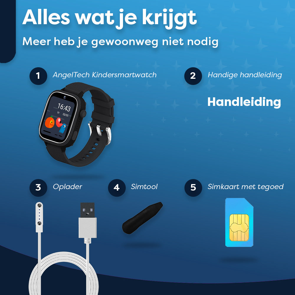 AngelTech Kinder SmartWatch Ultra Zwart