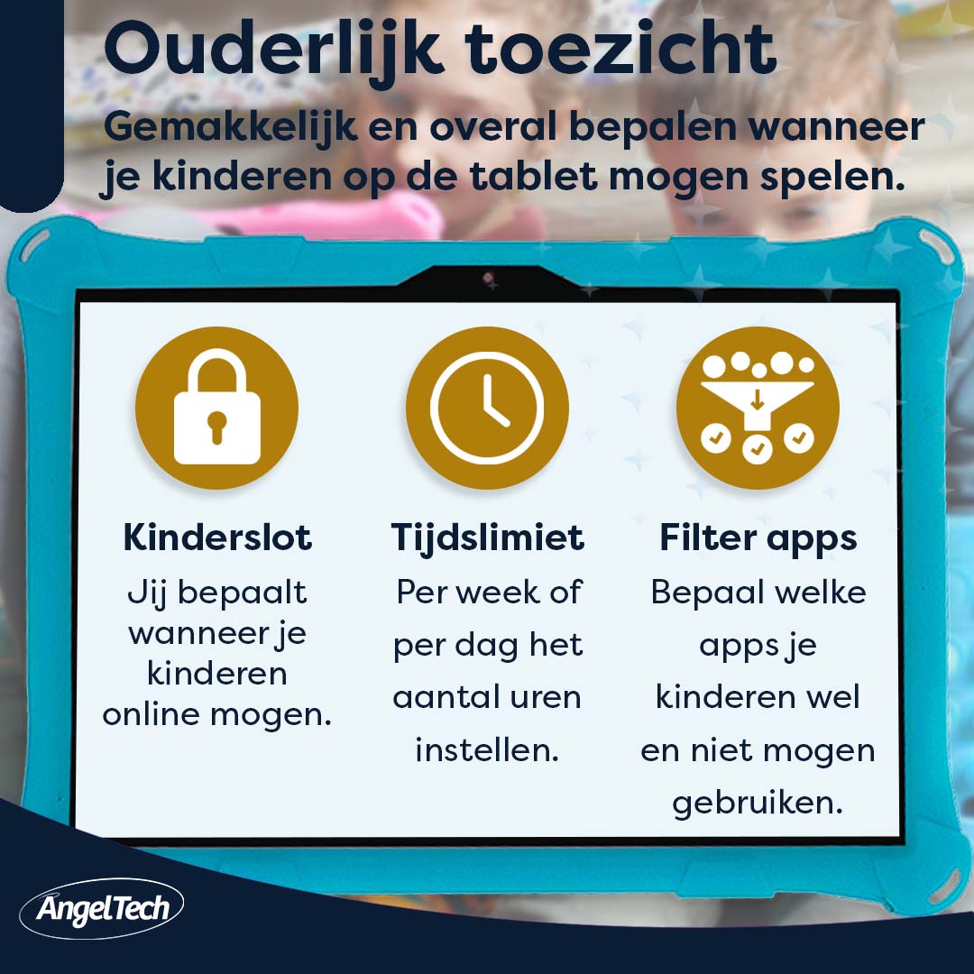 AngelTech Kinderpakket PRO II - Kindertablet + Kinderkoptelefoon