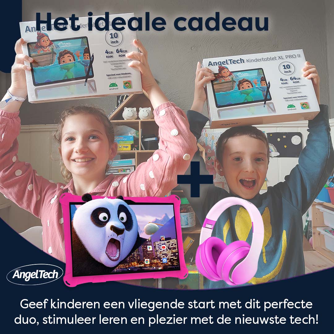 AngelTech Kinderpakket PRO II - Kindertablet + Kinderkoptelefoon