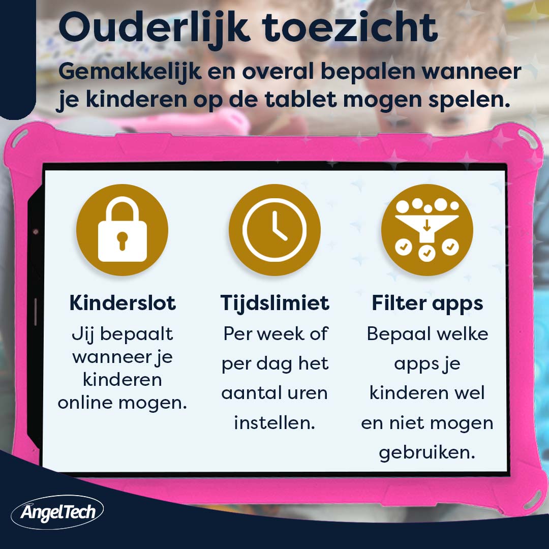 AngelTech Kinderpakket PRO MAX - Kindertablet + Kinderkoptelefoon