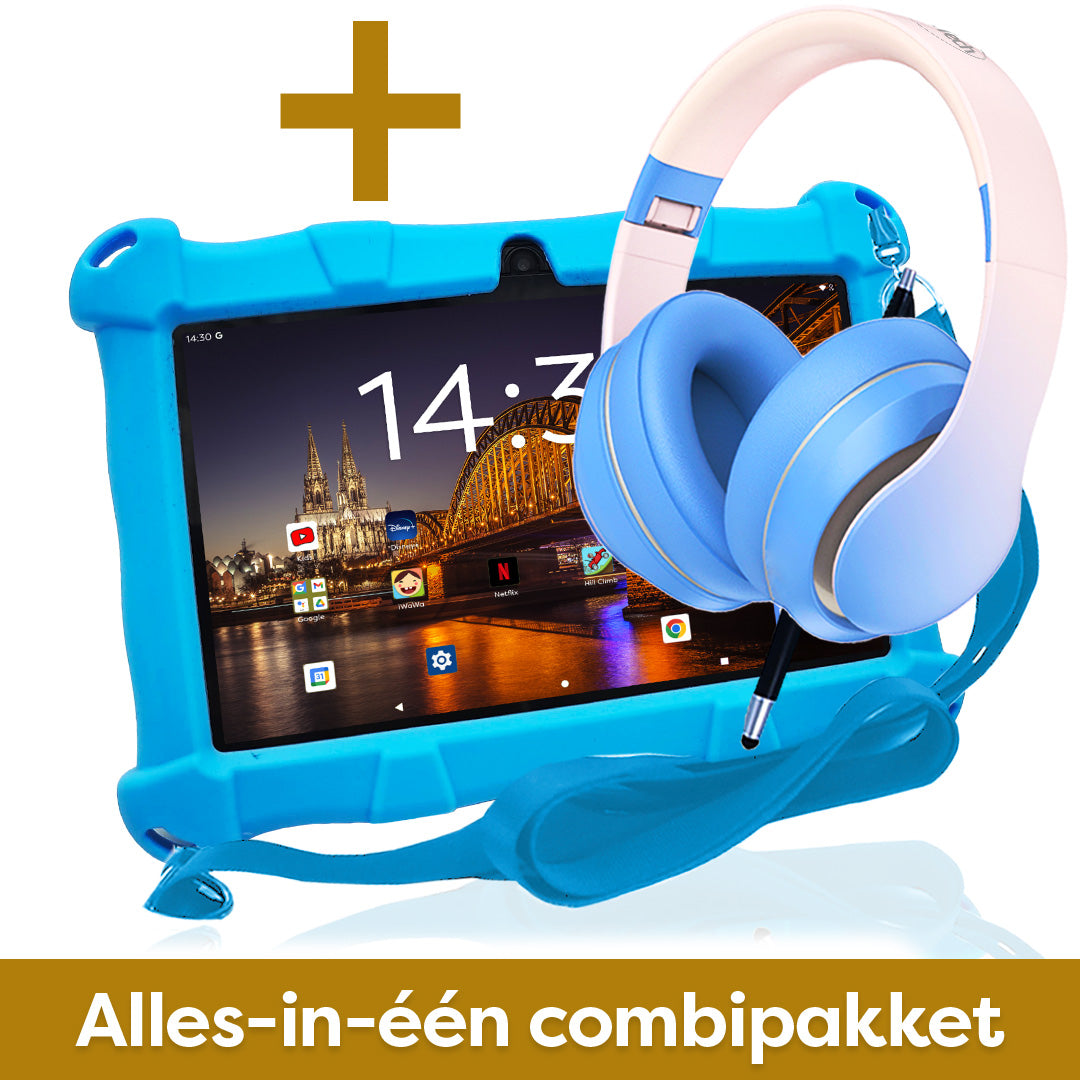 AngelTech Kinderpakket SLIM - Kindertablet + Kinderkoptelefoon