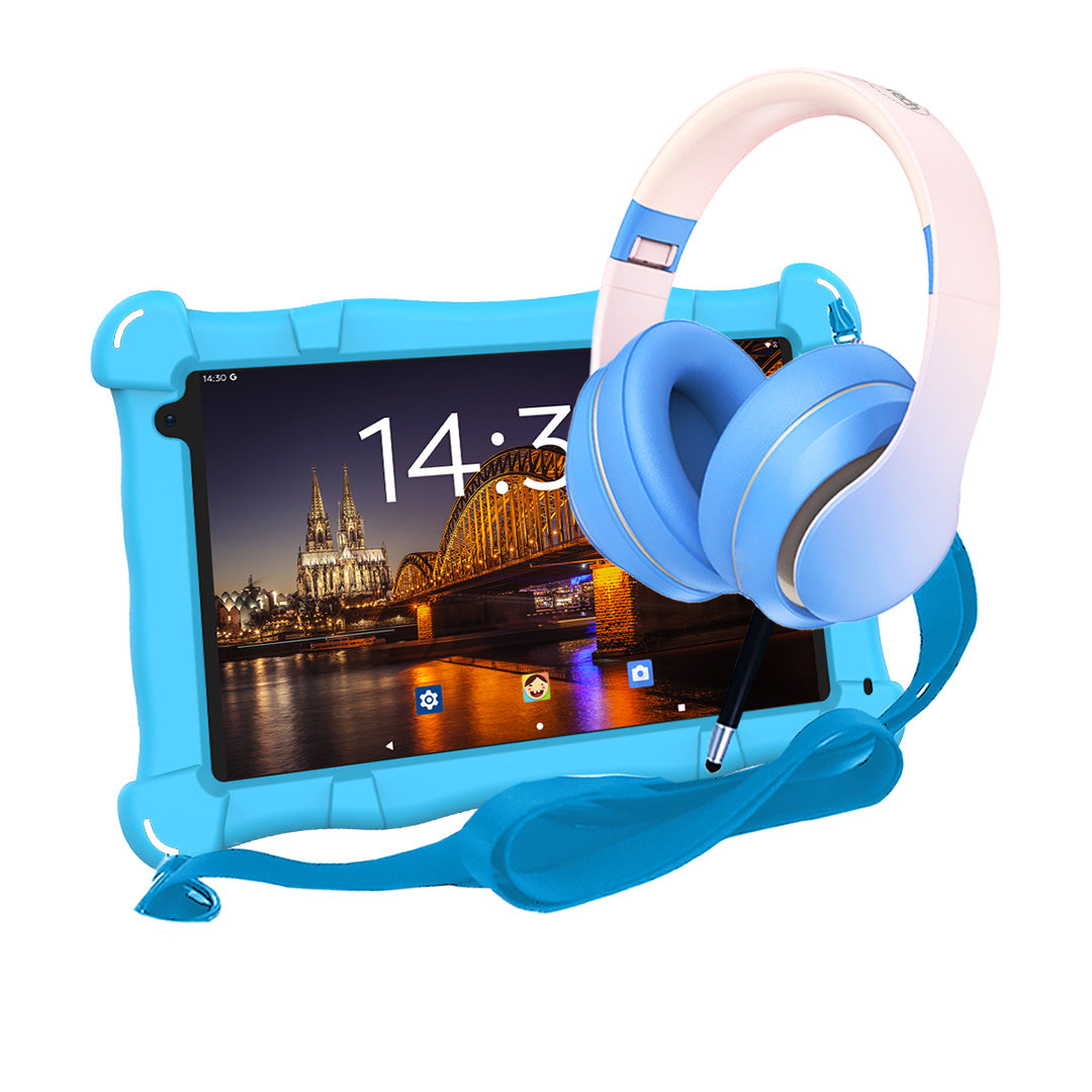 AngelTech Kinderpaket SLIM – Kindertablet + Kinderkopfhörer