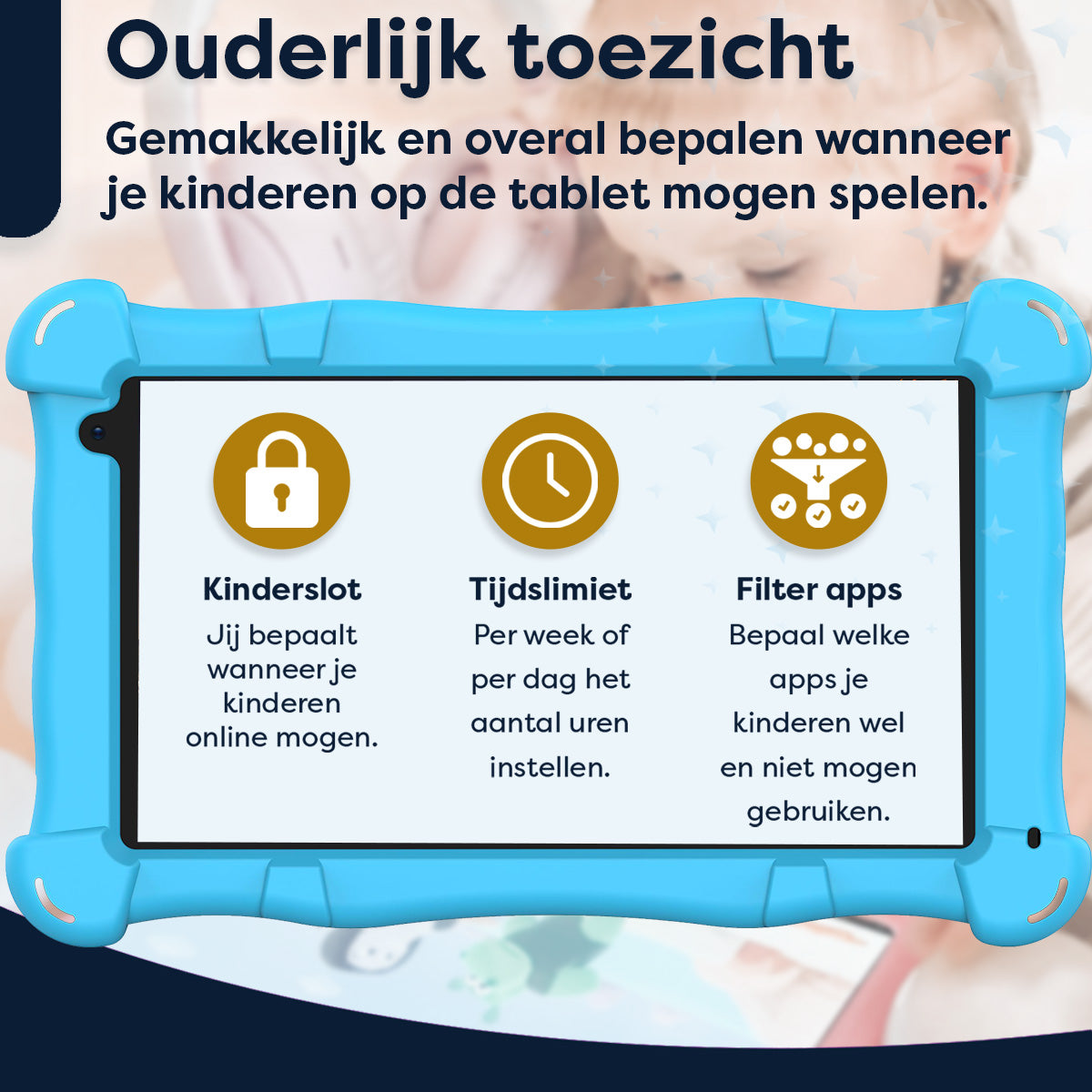 AngelTech Unterwegs-Paket SLIM – Kindertablet + Tablethalterung fürs Auto
