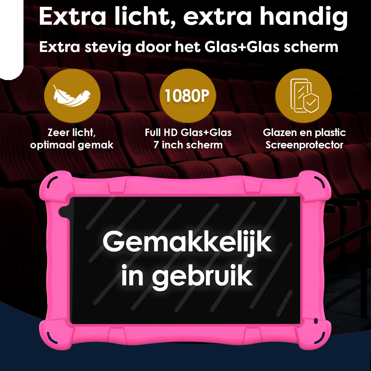 AngelTech Unterwegs-Paket SLIM – Kindertablet + Tablethalterung fürs Auto