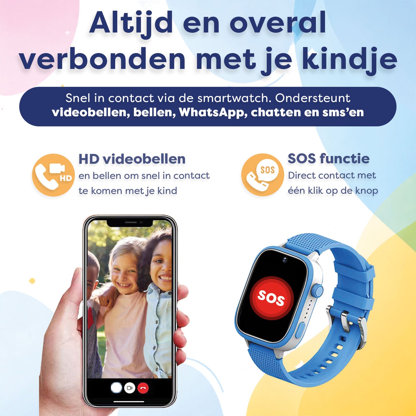 AngelTech Kinder SmartWatch Ultra Blauw