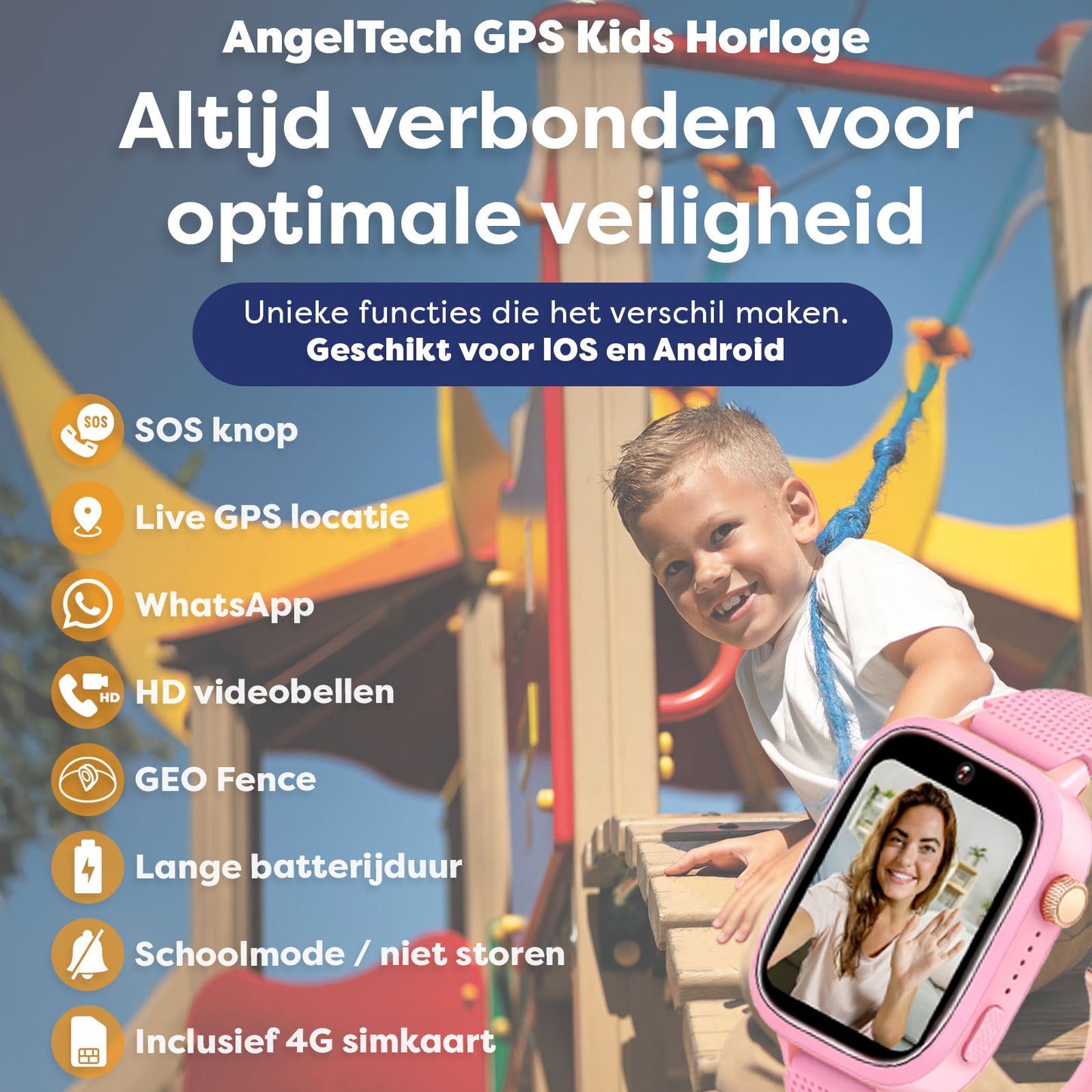 AngelTech Kinder-Smartwatch Ultra – Rosa