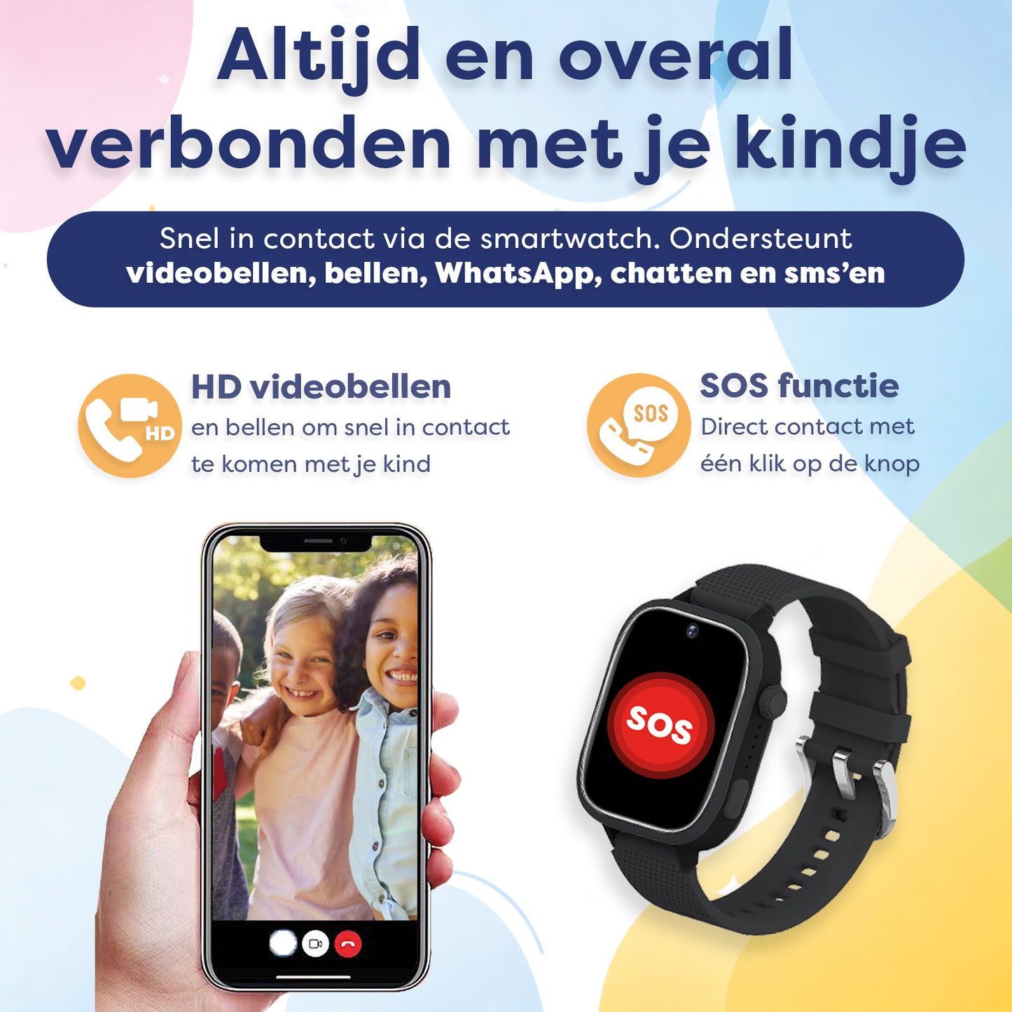 AngelTech Kinder SmartWatch Ultra Zwart