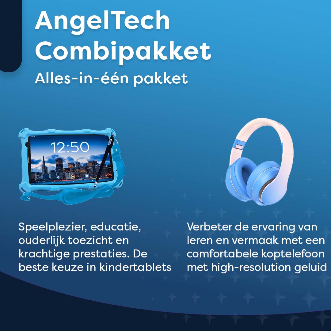 AngelTech Kinderpaket PRO MAX – Kindertablet + Kinderkopfhörer