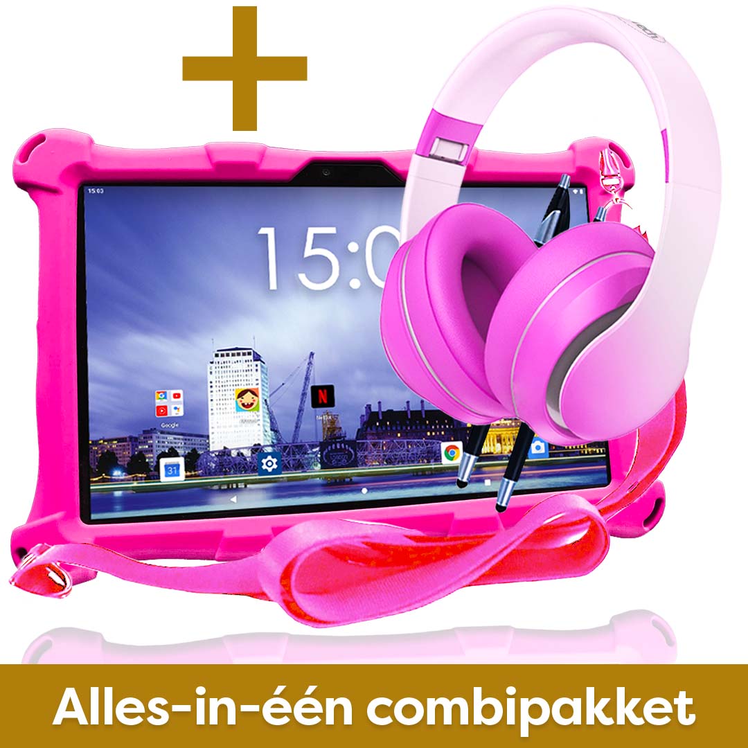 AngelTech Kinderpakket XL - Kindertablet + Kinderkoptelefoon