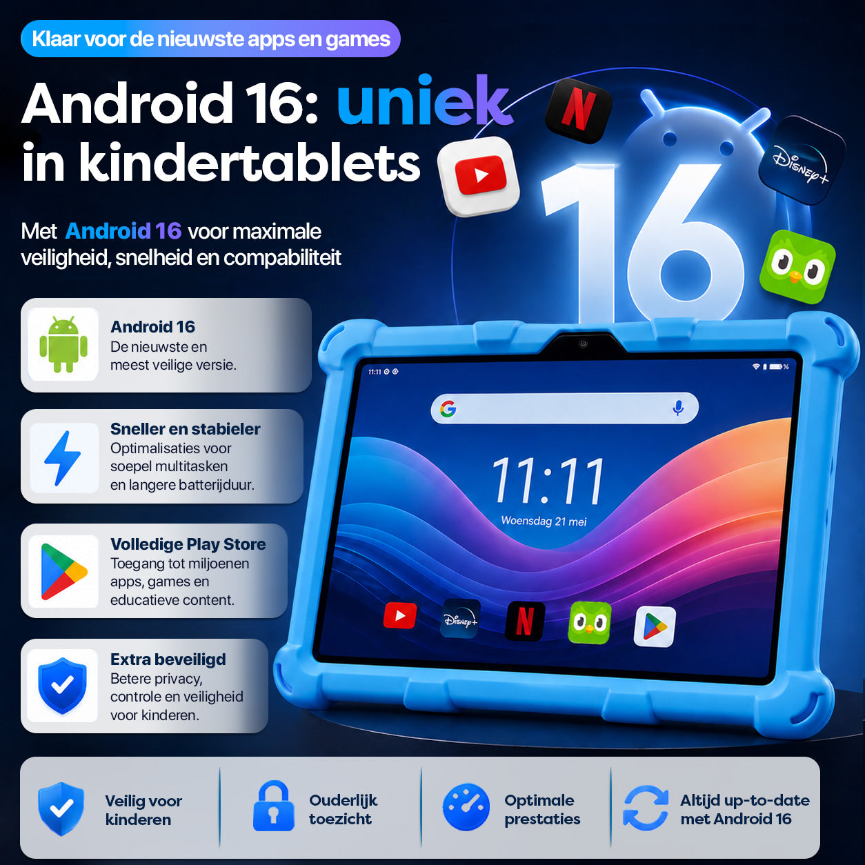 AngelTech Kinderpakket PRO II - Kindertablet + Kinderkoptelefoon