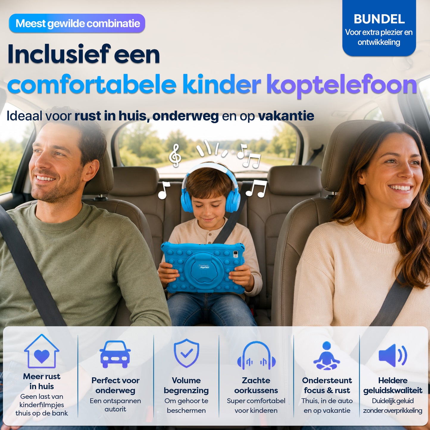 AngelTech Kinderpakket PRO II - Kindertablet + Kinderkoptelefoon