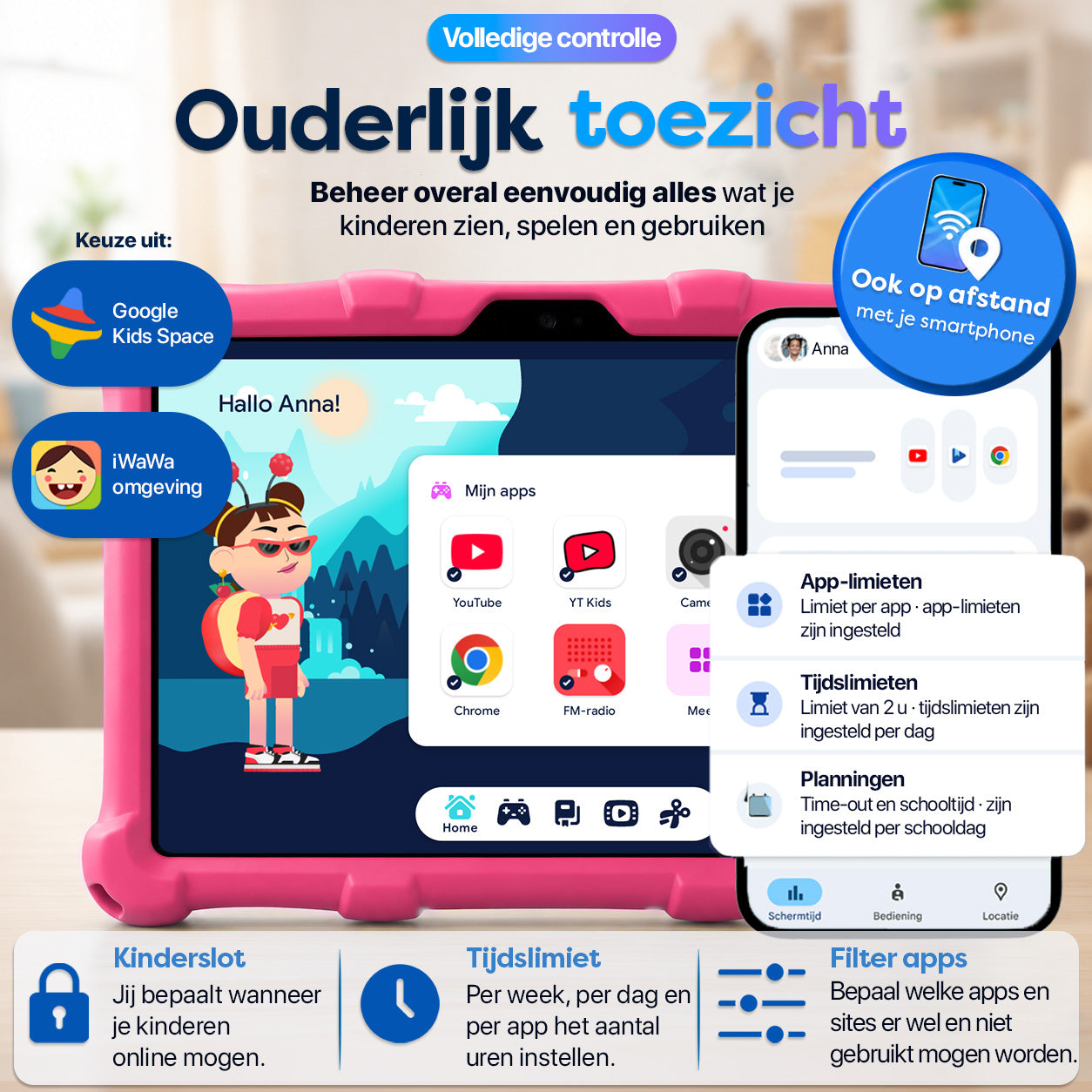 AngelTech Kinderpakket PRO II - Kindertablet + Kinderkoptelefoon