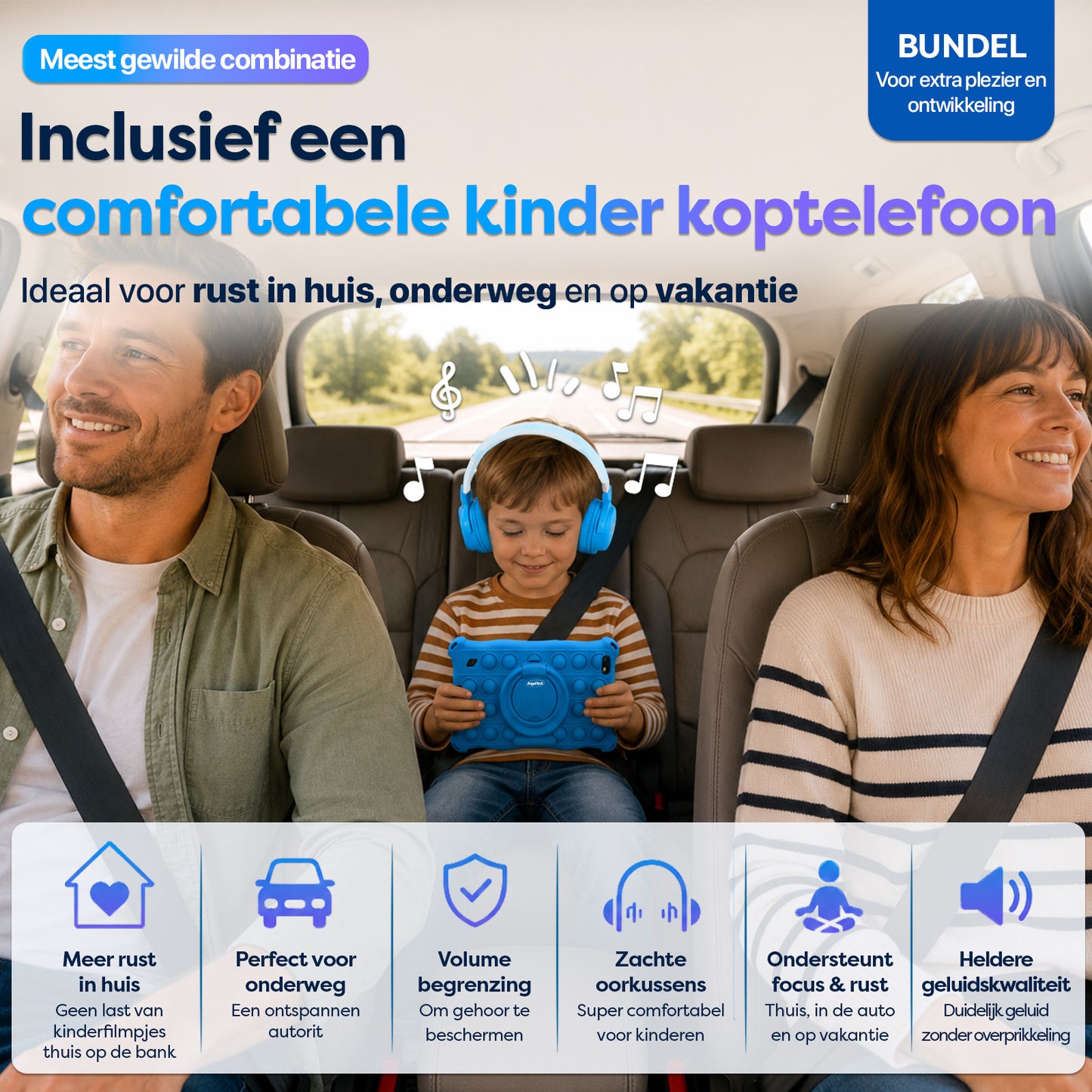 AngelTech Kinderpakket PRO MAX - Kindertablet + Kinderkoptelefoon