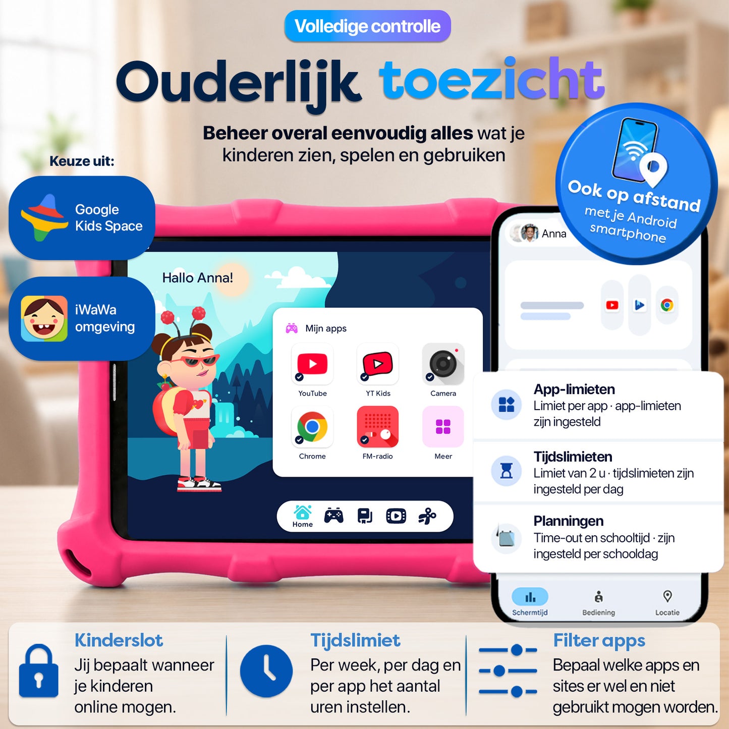 AngelTech Kinderpakket PRO MAX - Kindertablet + Kinderkoptelefoon