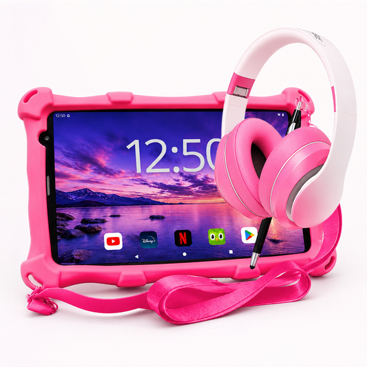 AngelTech Kinderpaket PRO MAX – Kindertablet + Kinderkopfhörer