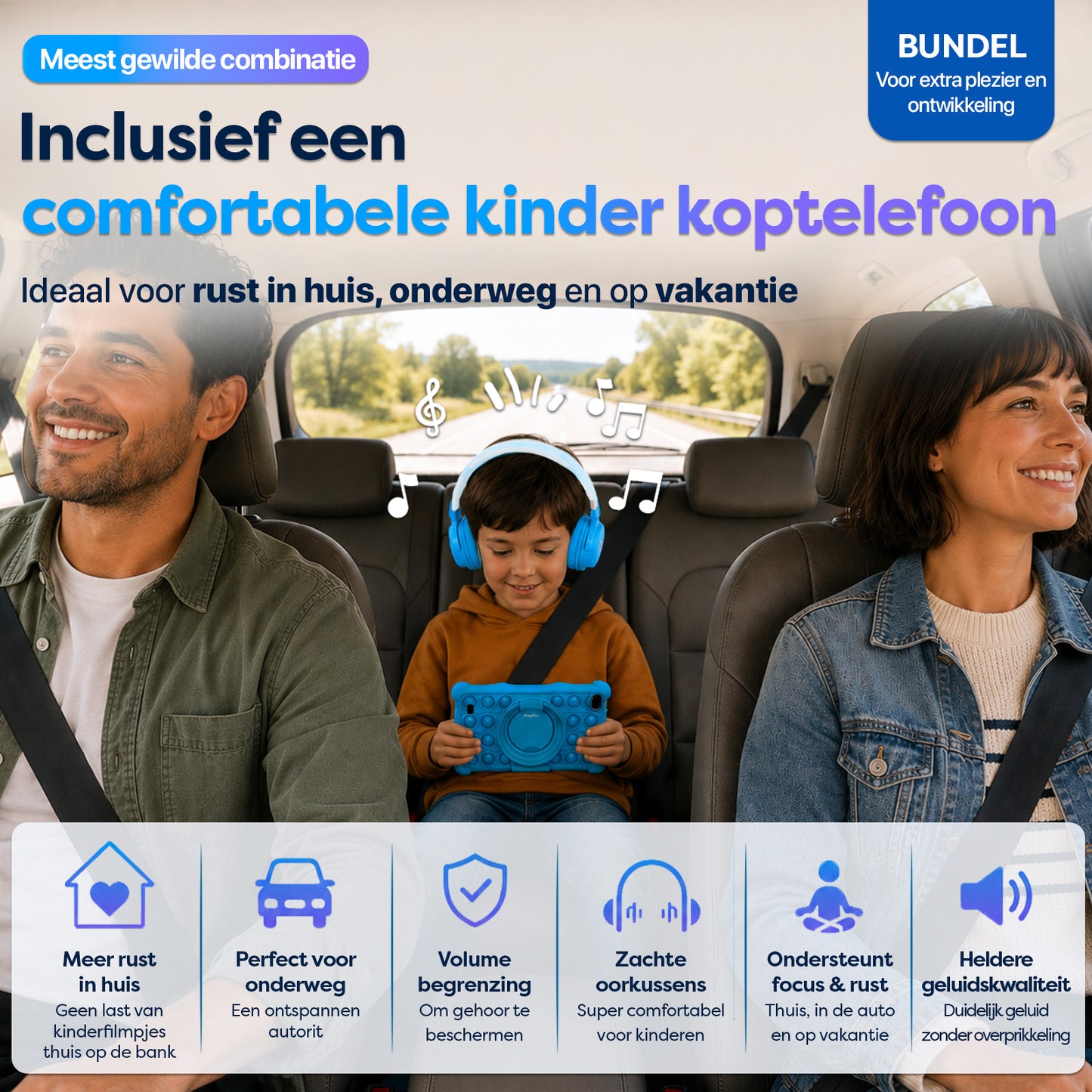 AngelTech Kinderpakket SLIM - Kindertablet + Kinderkoptelefoon