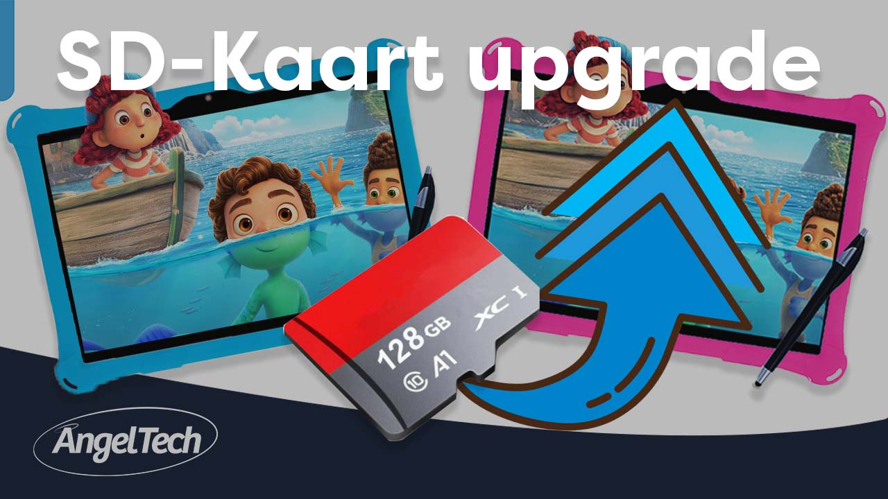 Video laden: In deze video wordt stap voor stap uitgelegd hoe je een sd-kaart juist instelt op de AngelTech Kindertablet