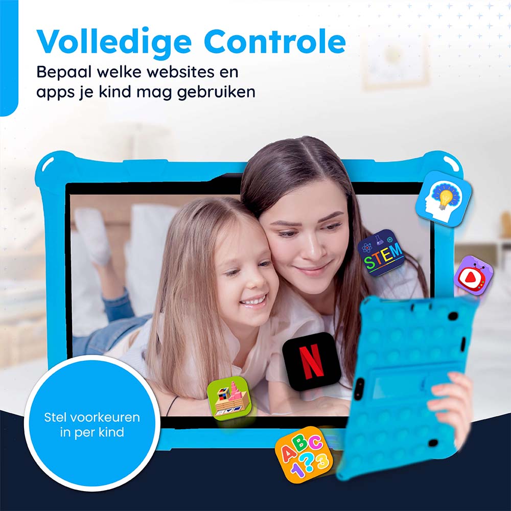 AngelTech Kindertablet XL Blauw 10 inch Inclusief 64GB SD-kaart