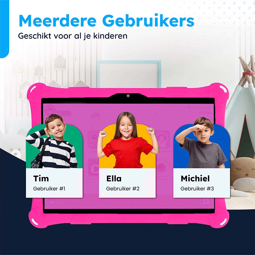 AngelTech Kindertablet XL Roze 10 inch Inclusief 64GB SD-kaart